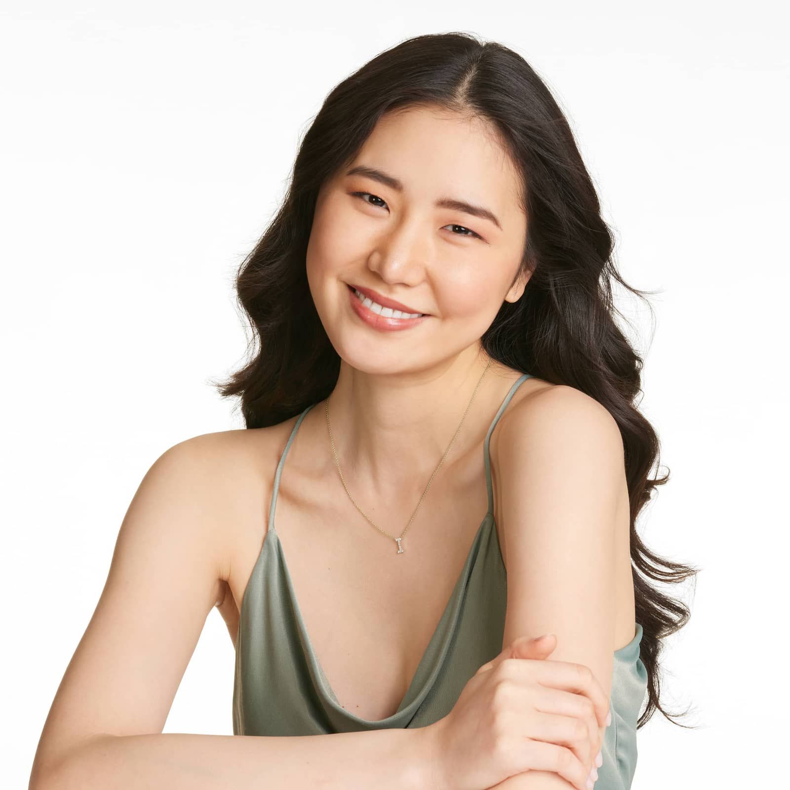 I Initial Lab-Grown Diamond Necklace In 14K Yellow Gold