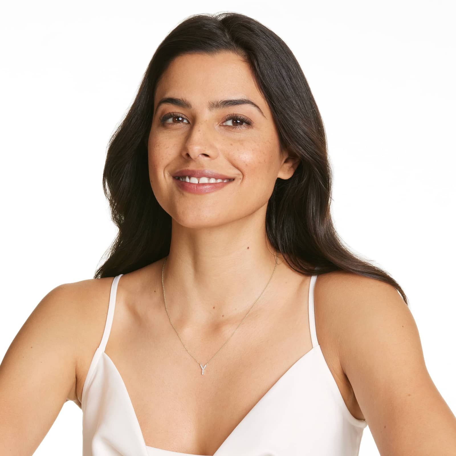 Y Initial Lab-Grown Diamond Necklace In 14K Yellow Gold