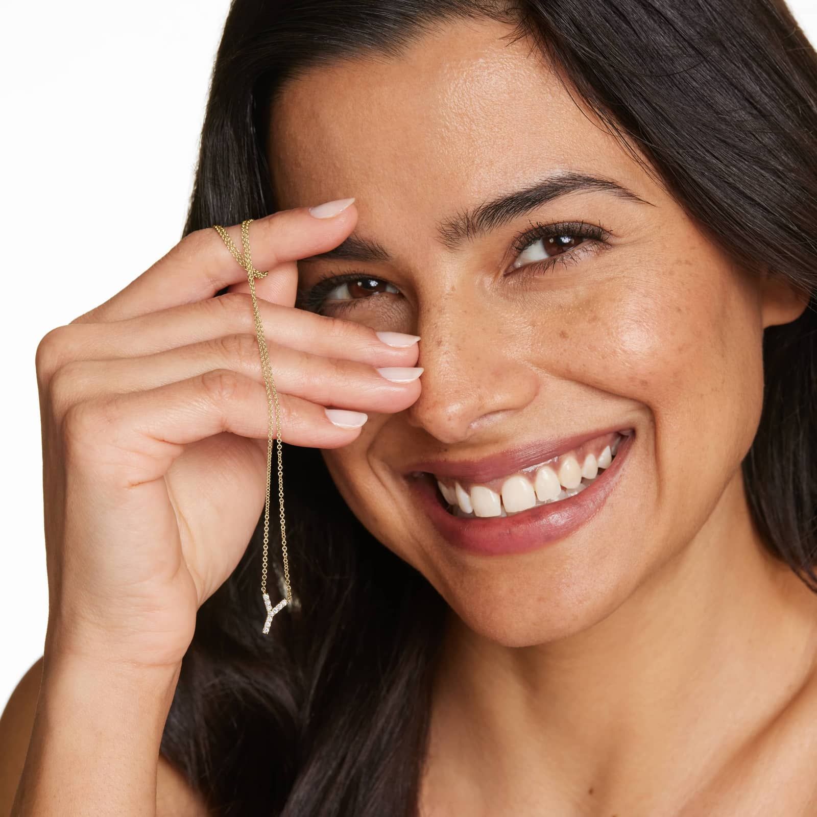 Y Initial Lab-Grown Diamond Necklace In 14K Yellow Gold