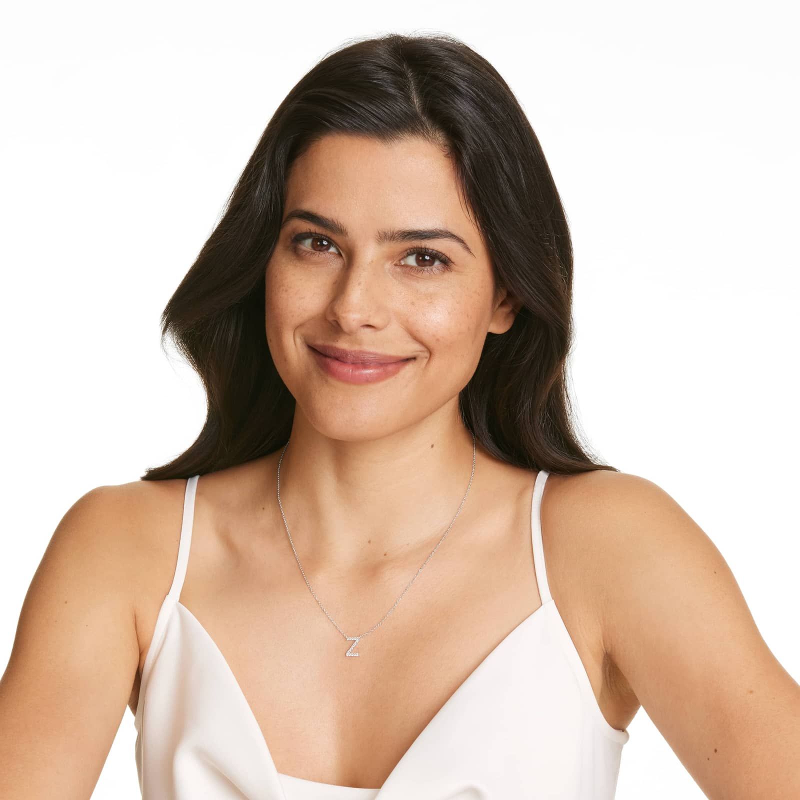 Z Initial Lab-Grown Diamond Necklace In 14K White Gold