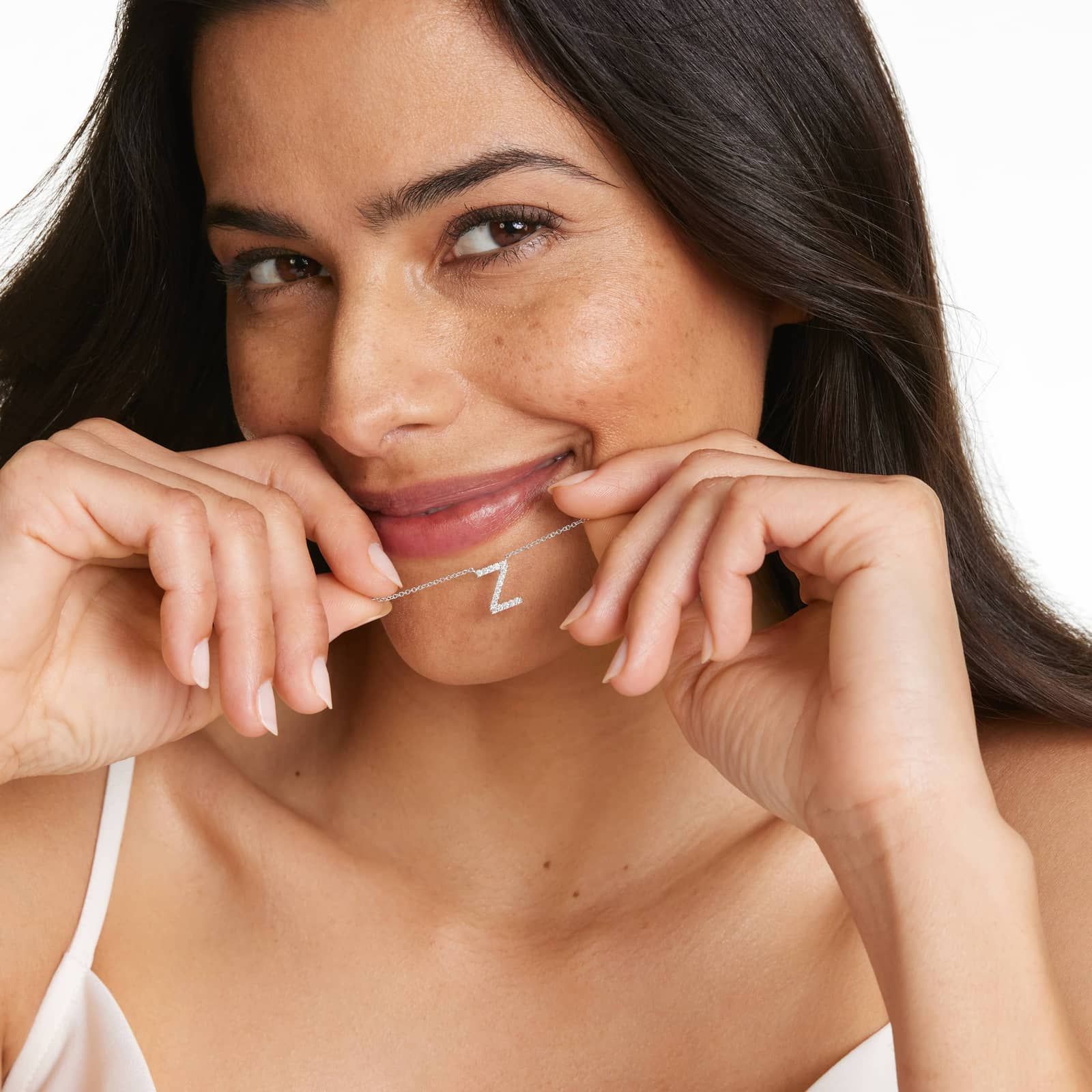 Z Initial Lab-Grown Diamond Necklace In 14K White Gold