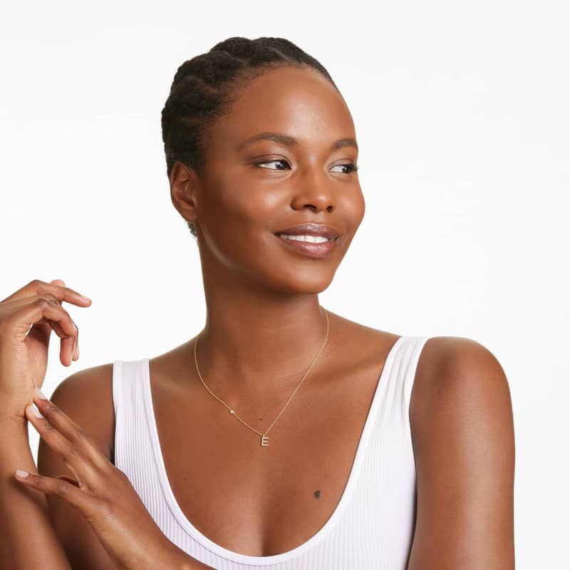 Initial E Diamond Necklace In 14K Yellow Gold