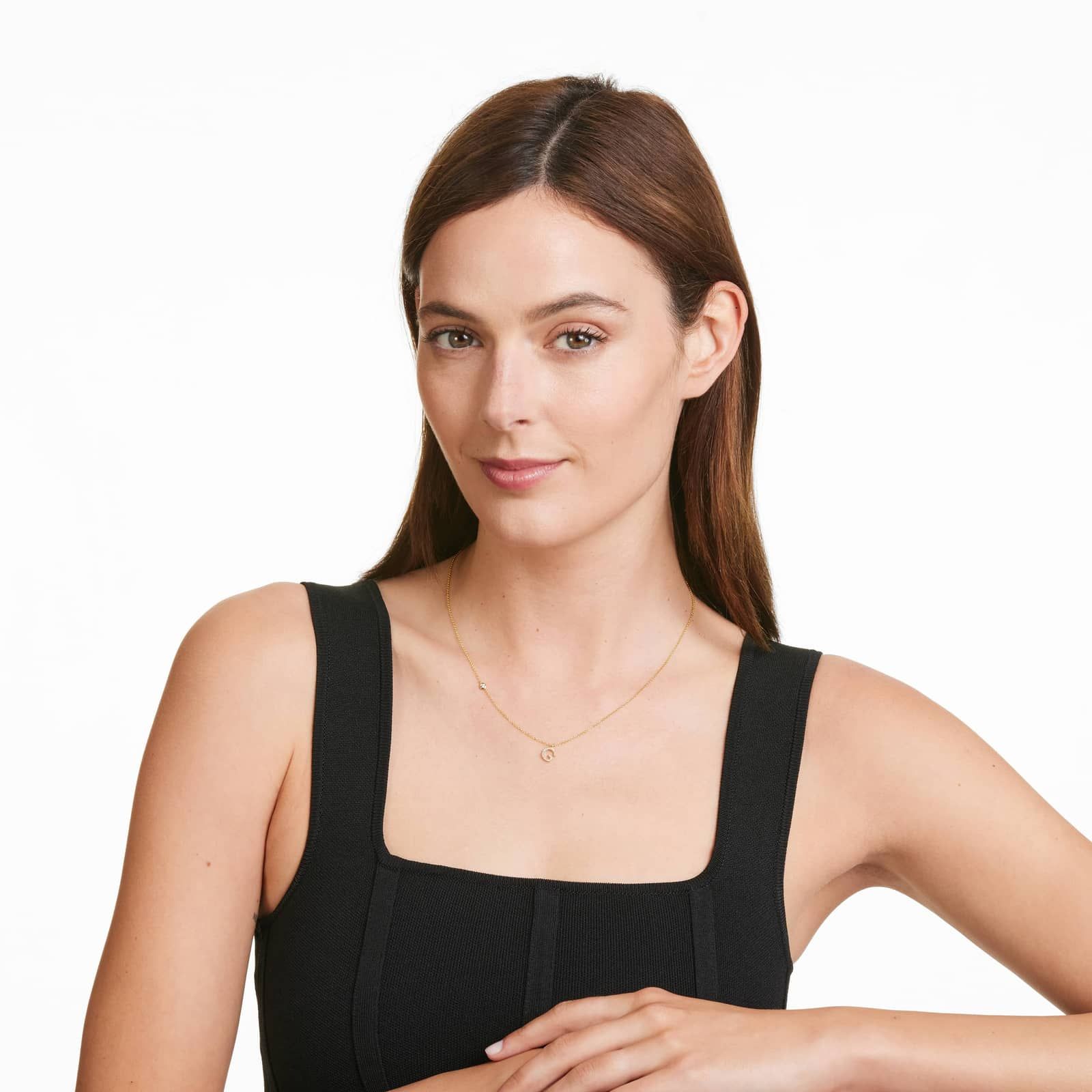 Initial G Diamond Necklace In 14K Yellow Gold