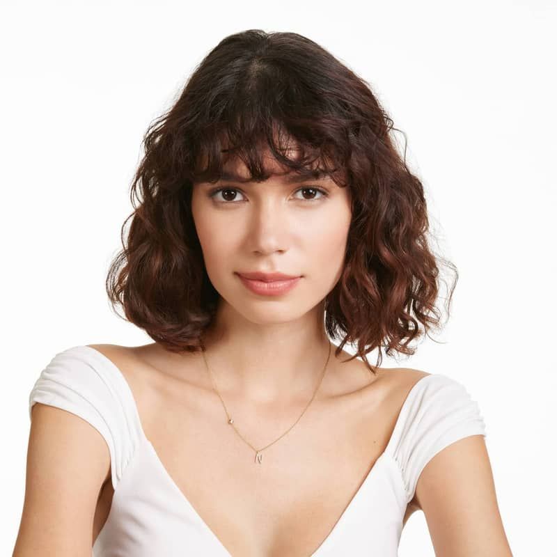 Initial N Diamond Necklace In 14K Yellow Gold