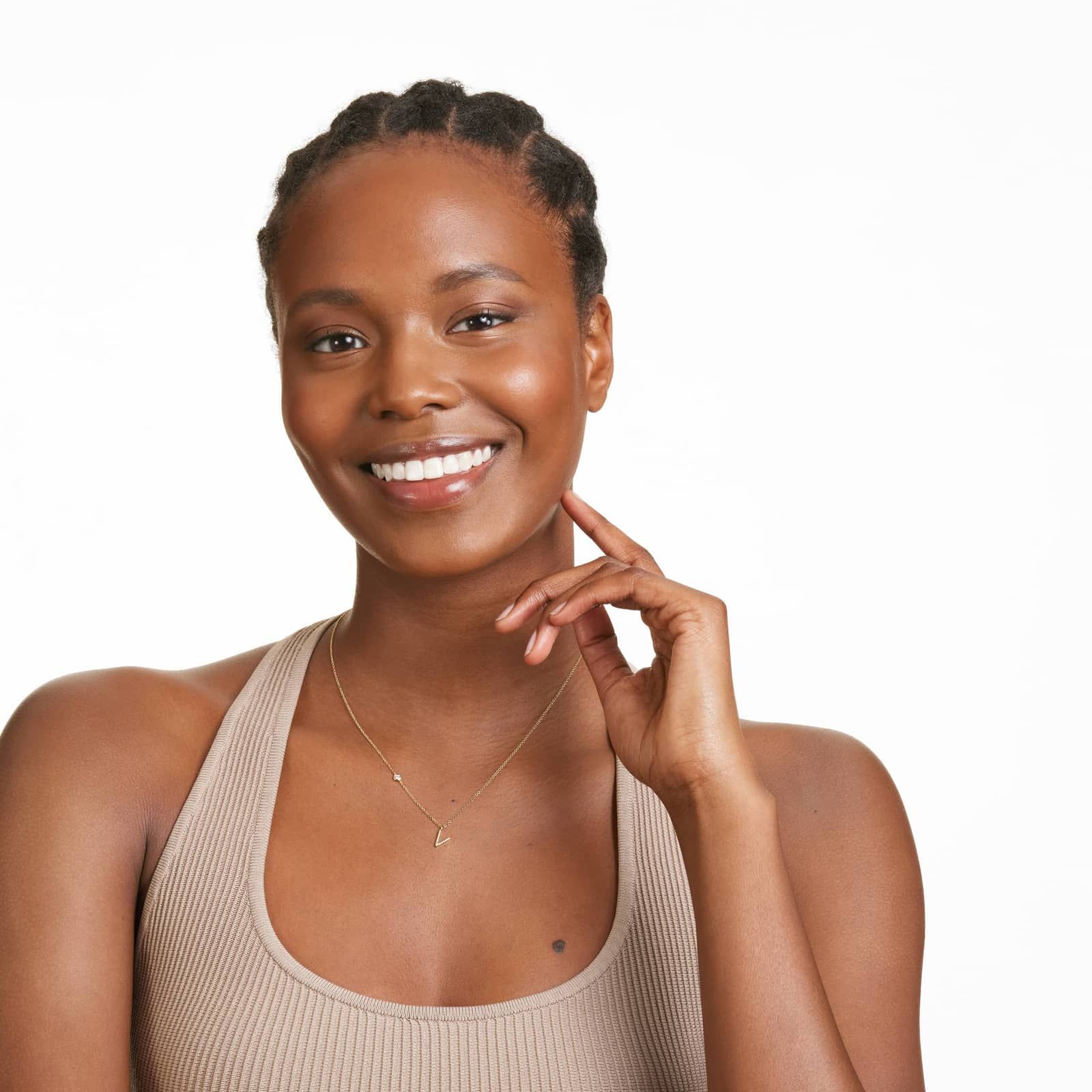 Initial V Diamond Necklace In 14K Yellow Gold