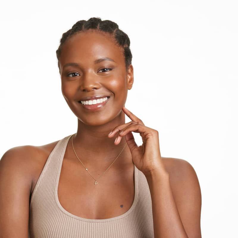 Initial V Diamond Necklace In 14K Yellow Gold