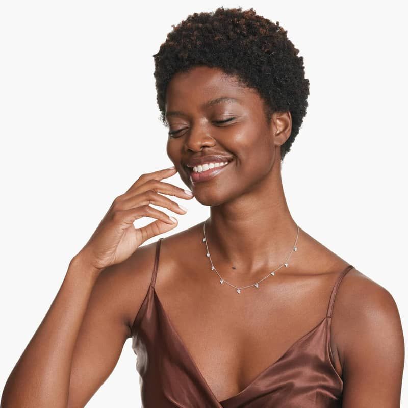 Dazzle Stack Lab-Grown Diamond Dangle Necklace In 14K White Gold