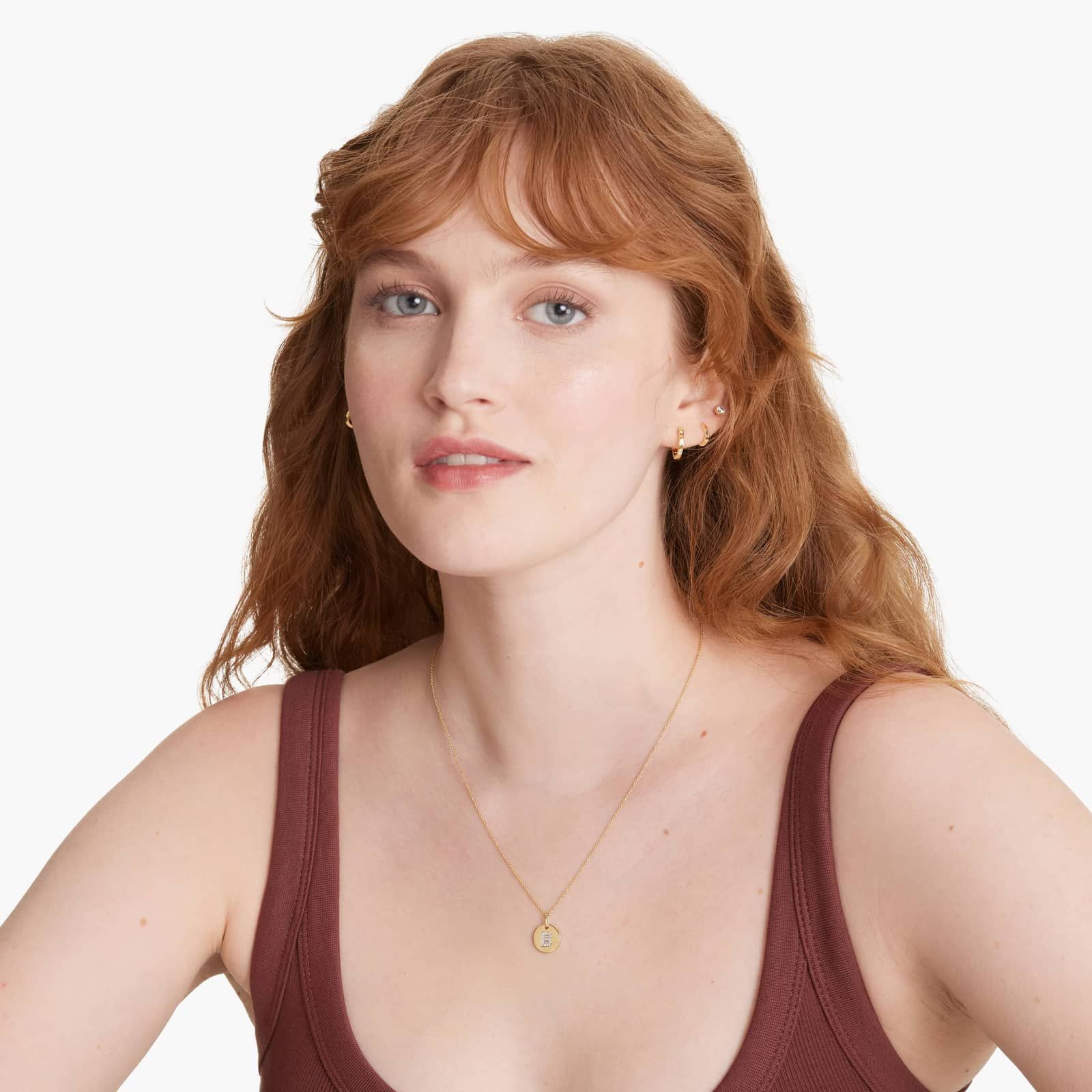 Diamond Initial B Pendant In 14K Yellow Gold