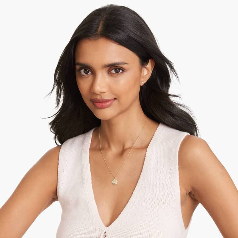 Diamond Initial D Pendant In 14K Yellow Gold