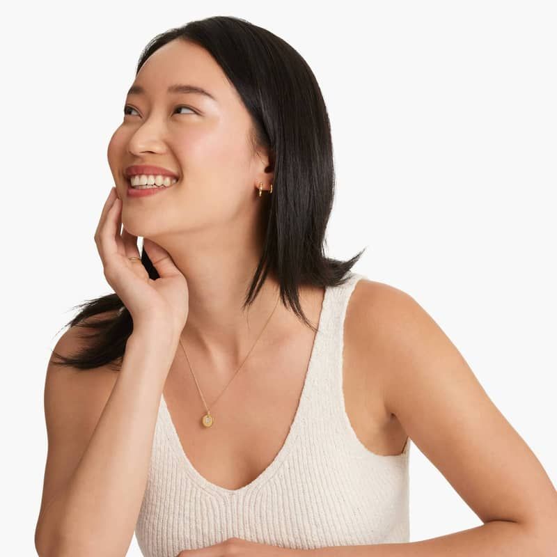 Diamond Initial F Pendant In 14K Yellow Gold