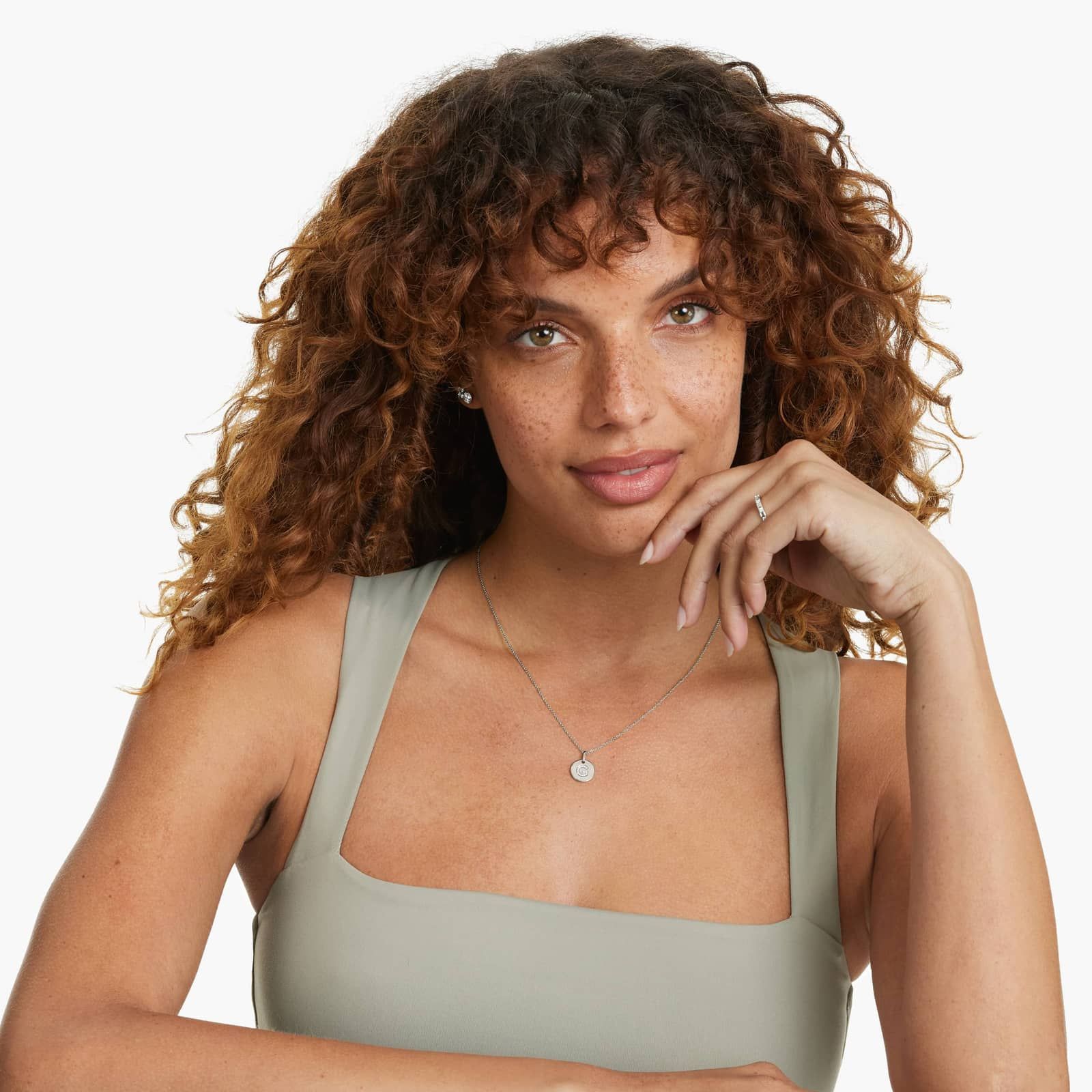 Diamond Initial G Pendant In 14K White Gold