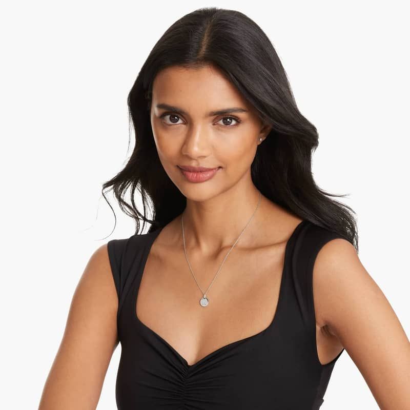 Diamond Initial H Pendant In 14K White Gold