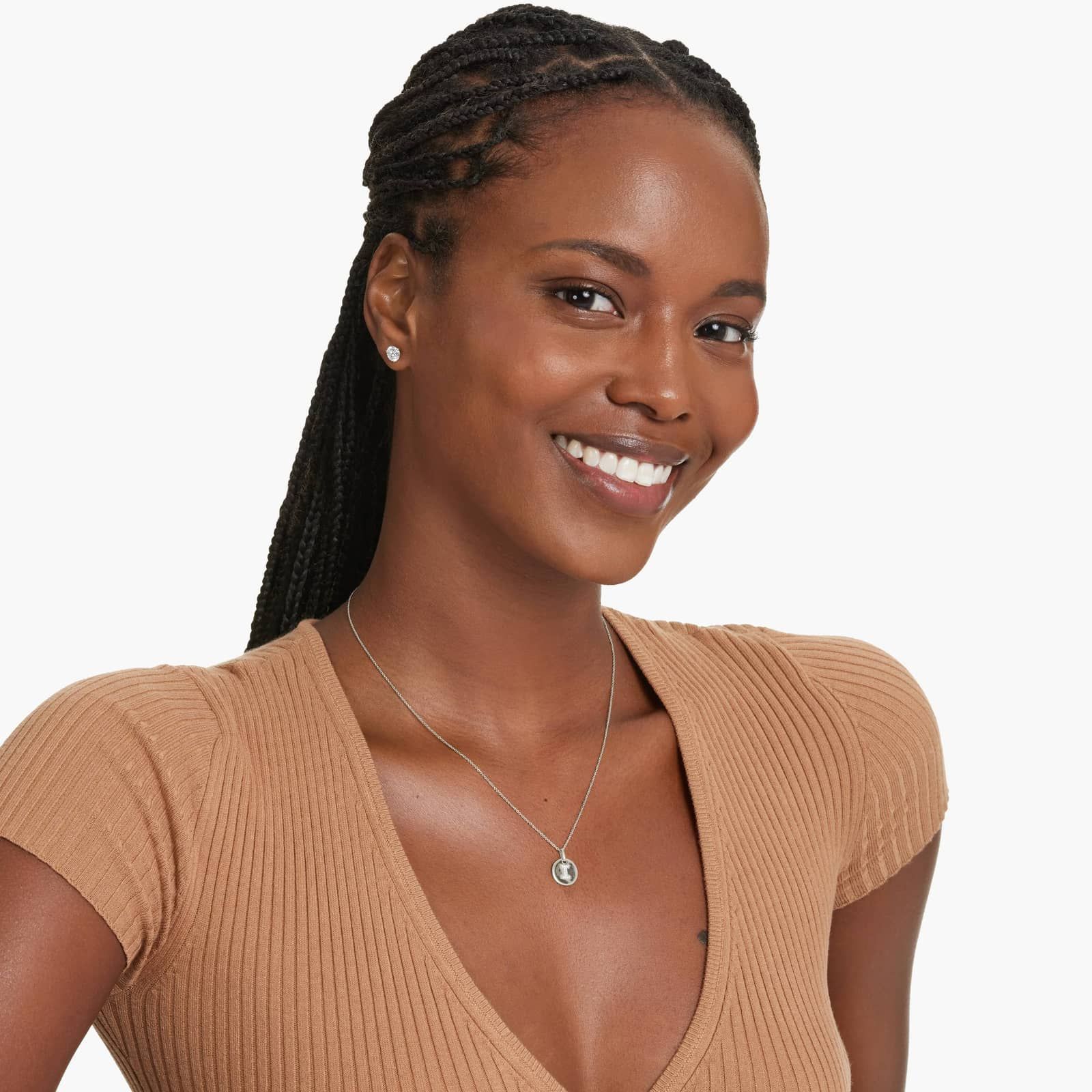 Diamond Initial I Pendant In 14K White Gold