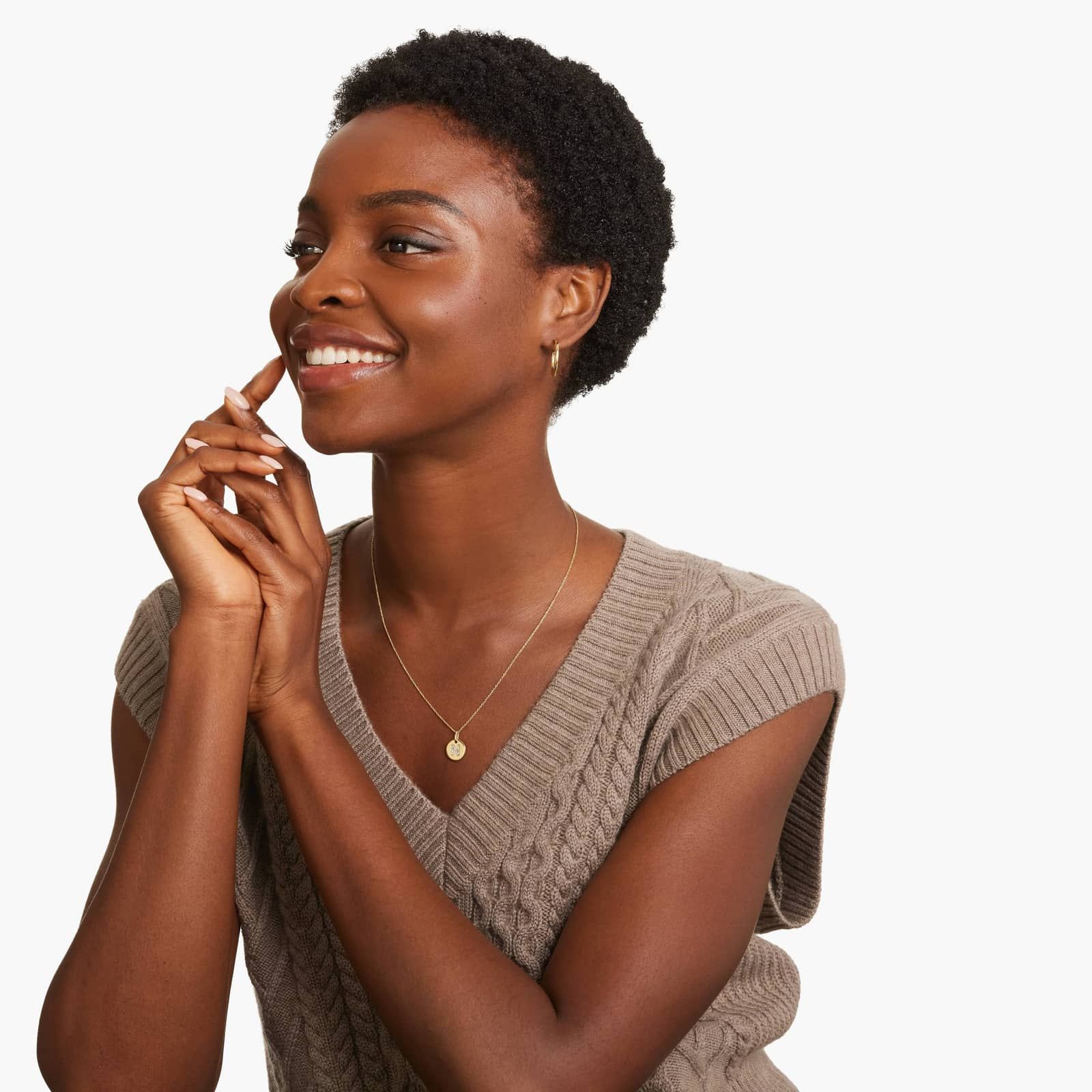 Diamond Initial N Pendant In 14K Yellow Gold