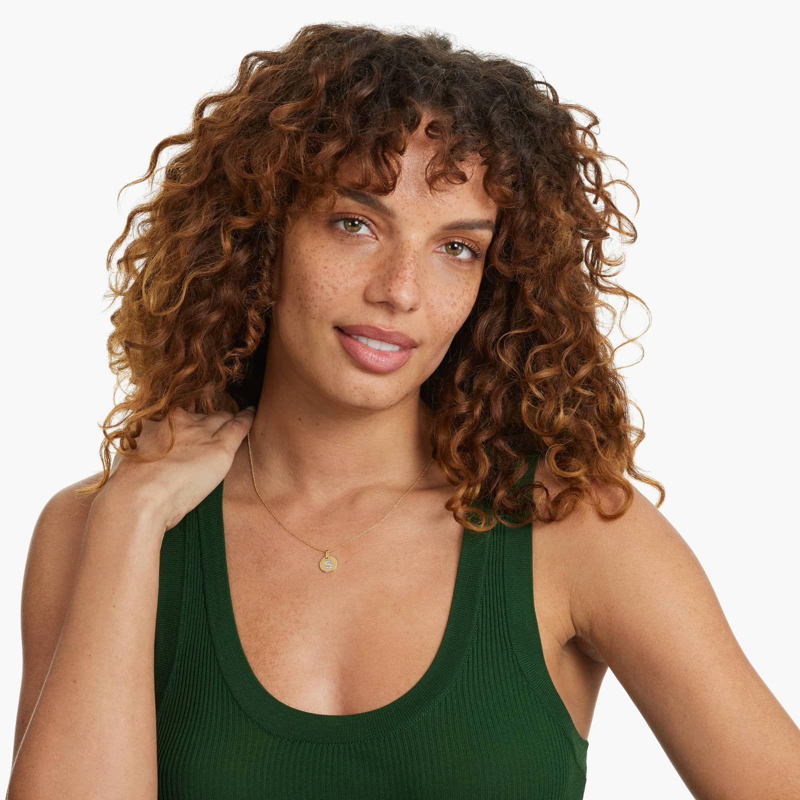 Diamond Initial S Pendant In 14K Yellow Gold