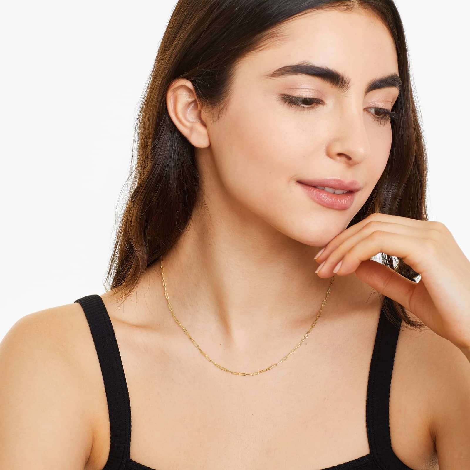 14K Yellow Gold 2.1mm Medium Paperclip Chain