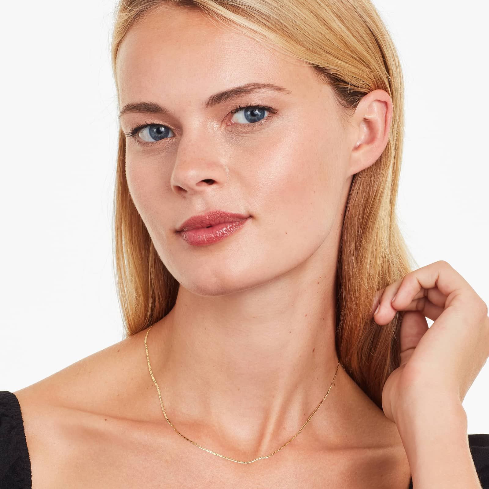 14K Yellow Gold 1.25mm Valentino Chain Necklace