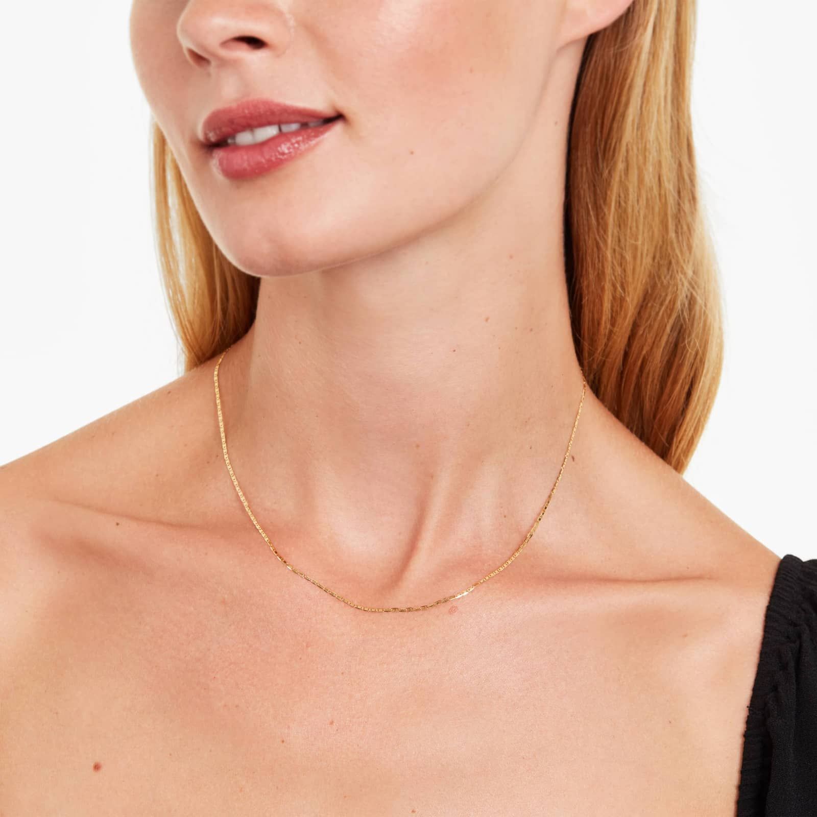 14K Yellow Gold 1.25mm Valentino Chain Necklace