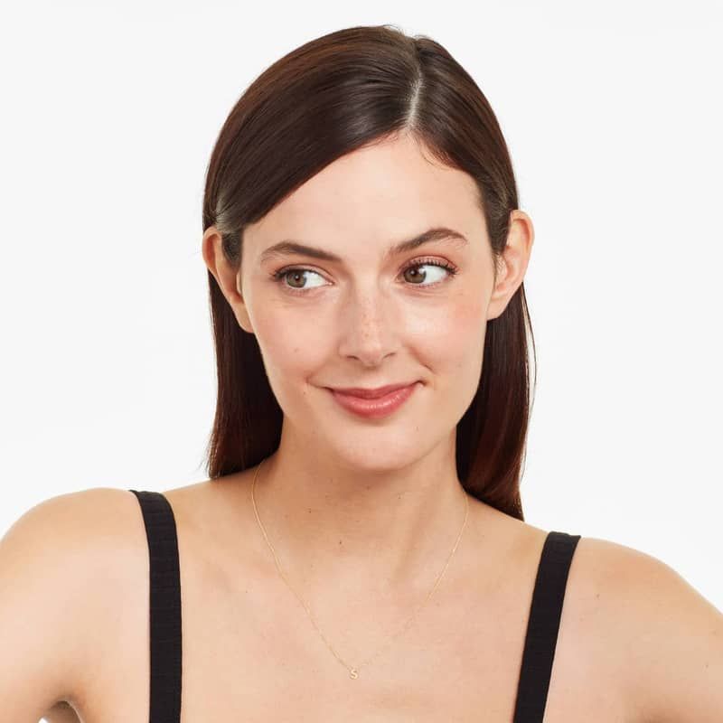 14K Yellow Gold Mini Initial S Necklace