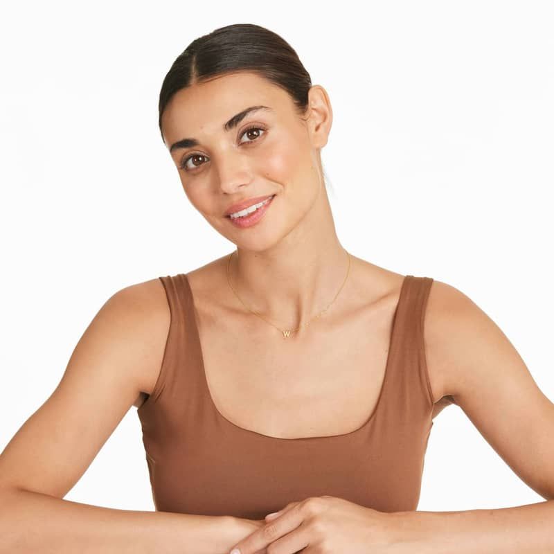 14K Yellow Gold Mini Initial W Necklace