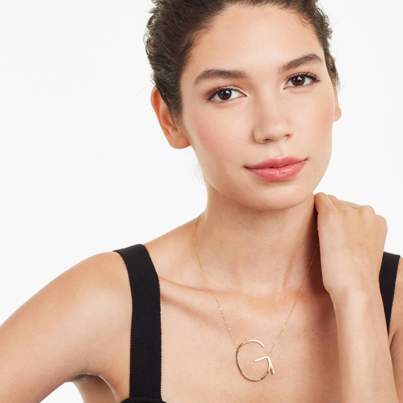 14K Yellow Gold Large Initial G Necklace