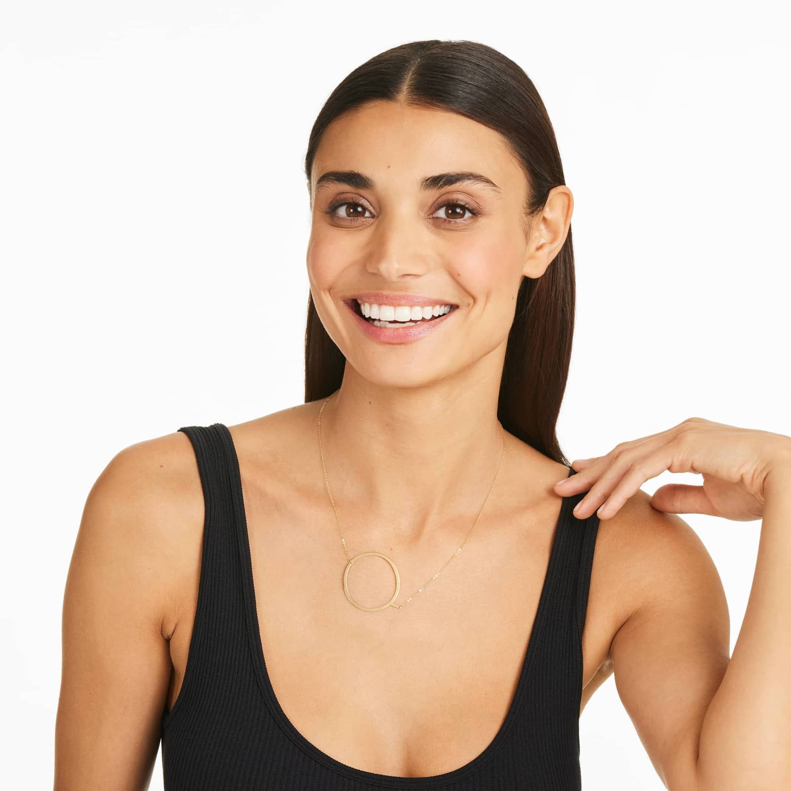 14K Yellow Gold Large Initial Q Necklace