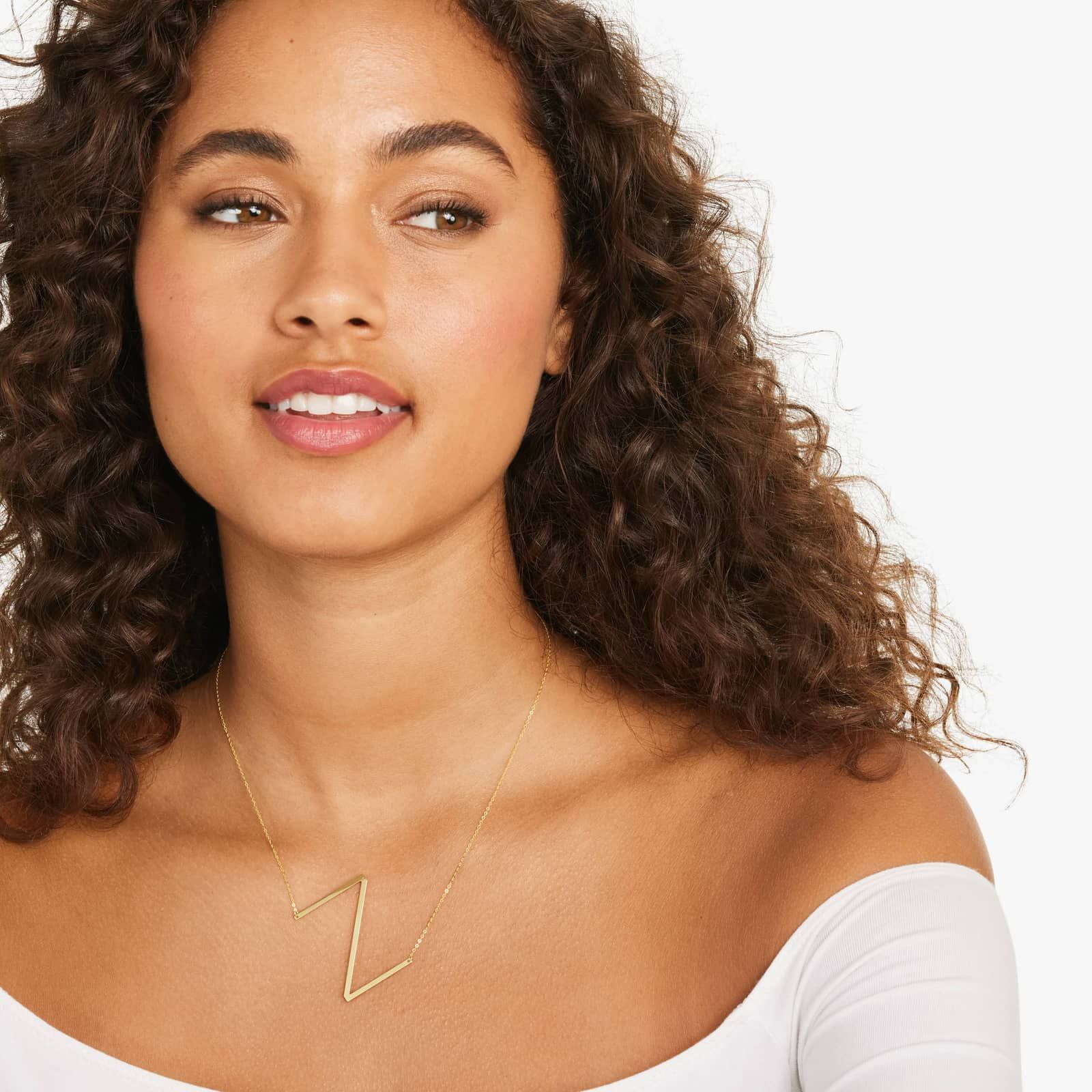 14K Yellow Gold Large Initial Z Necklace