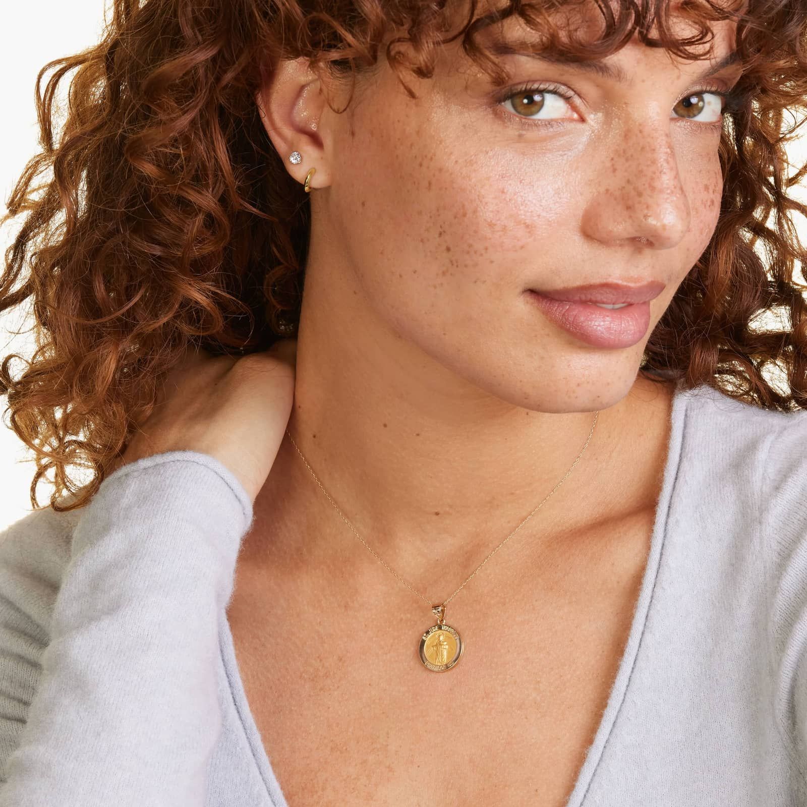 14K Yellow Gold Golden Hour Saint Jude Medallion