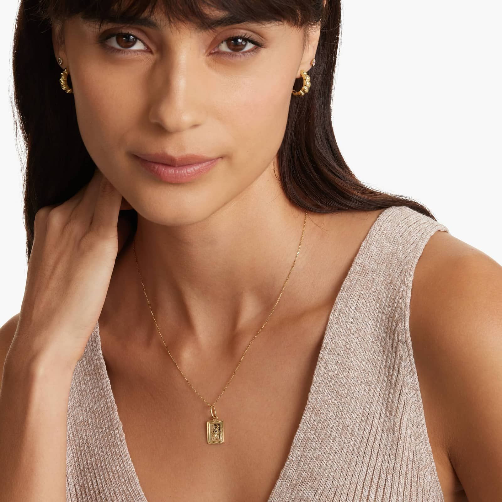 14K Yellow Gold Golden Hour Sun & Stars Pendant Necklace