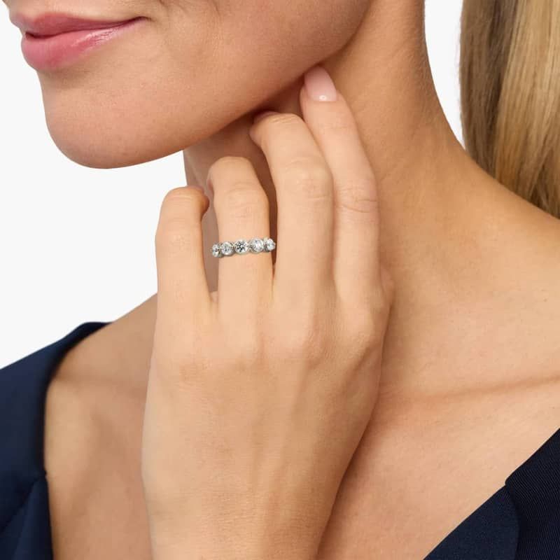 Illusion Ring With Lab-Grown Diamonds In 14K White Gold
