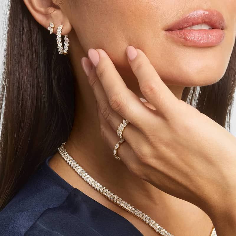 Eternity Ring With 3 CTW Marquise Cut Lab-Grown Diamonds In 14K Yellow Gold