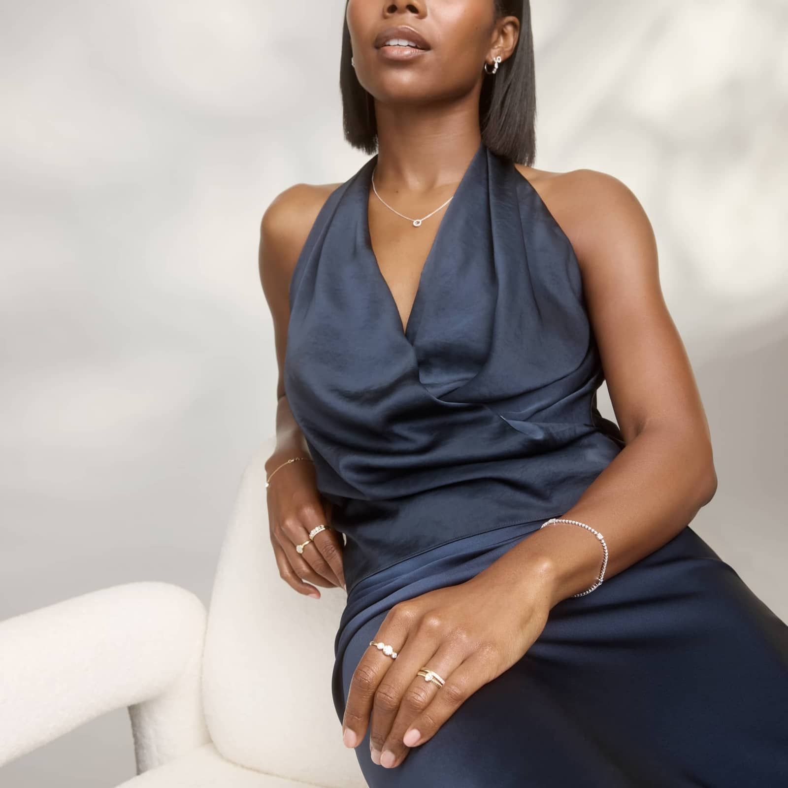 Three-Stone Diamond Ring with 0.75 CTW Round Cut Lab-Grown Diamonds in 14K Yellow Gold Bezel Setting