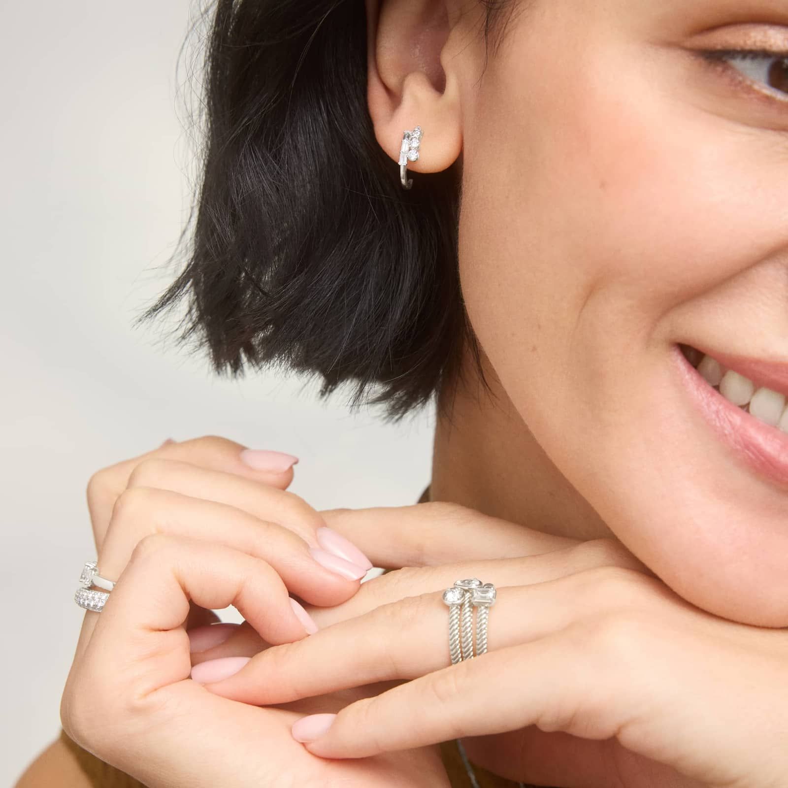 Diamond Solitaire Rope Ring with 0.2 CTW Pear Shaped Lab-Grown Diamond in 14K White Gold