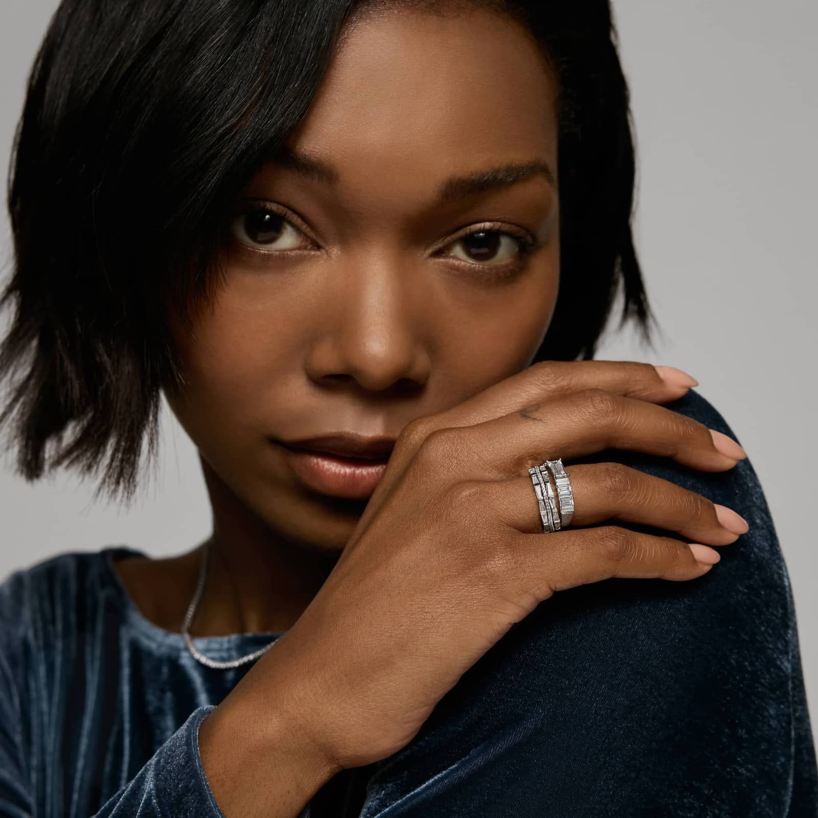 Baguette Cut Lab-Grown Diamond Ring 14K White Gold