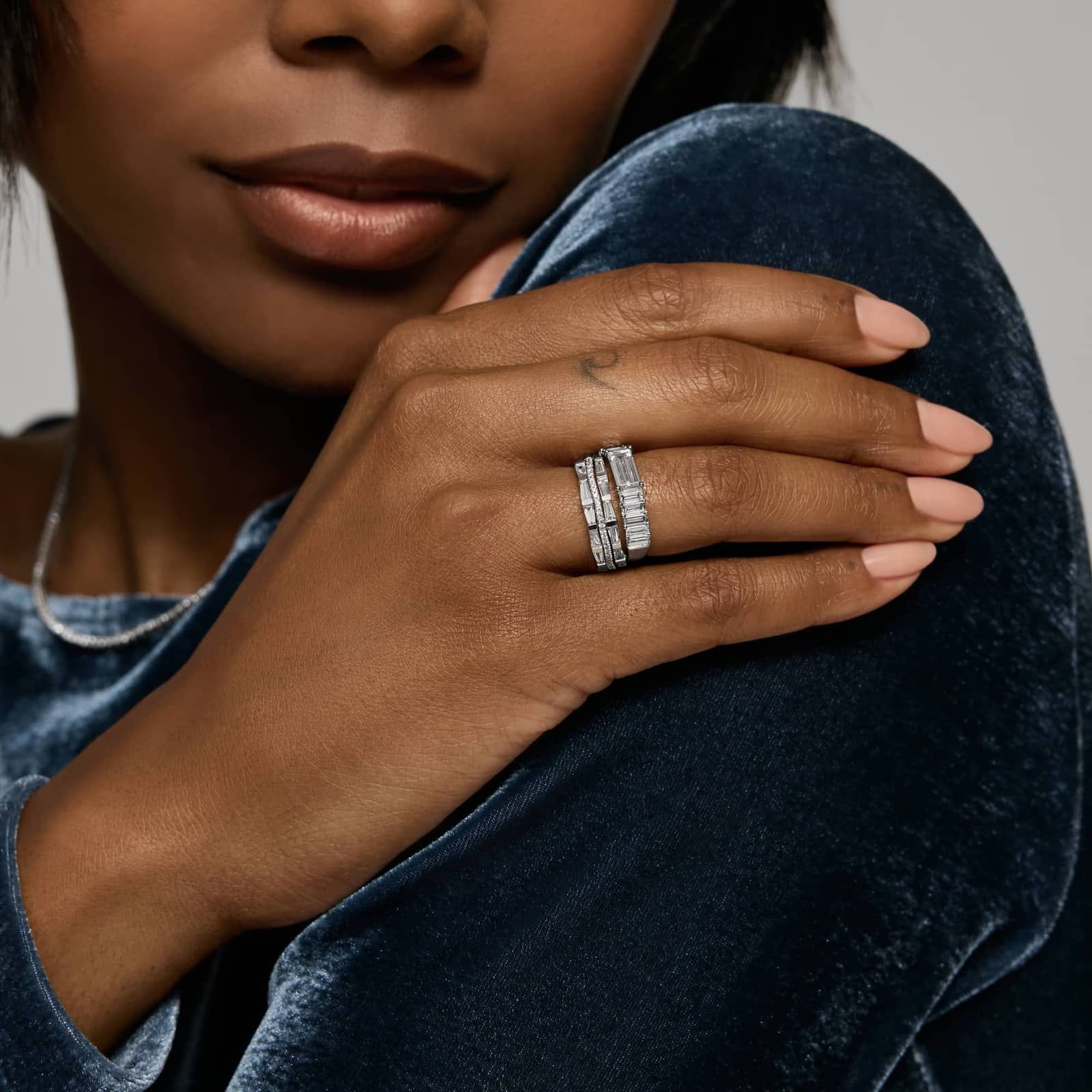 Baguette Cut Lab-Grown Diamond Ring 14K White Gold