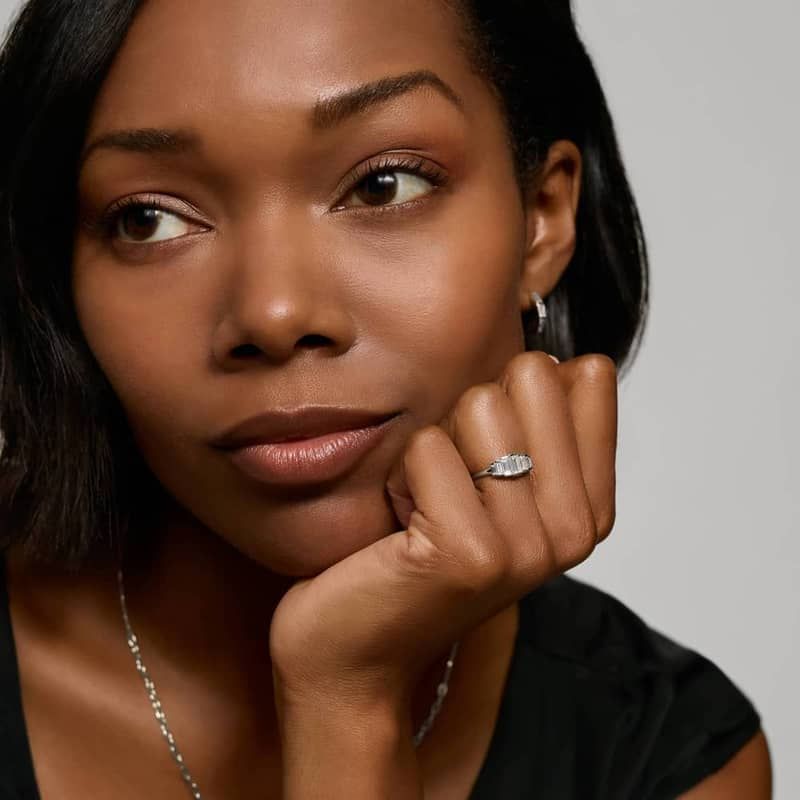 Graduating Baguette Cut Lab-Grown Diamond Ring 14K White Gold