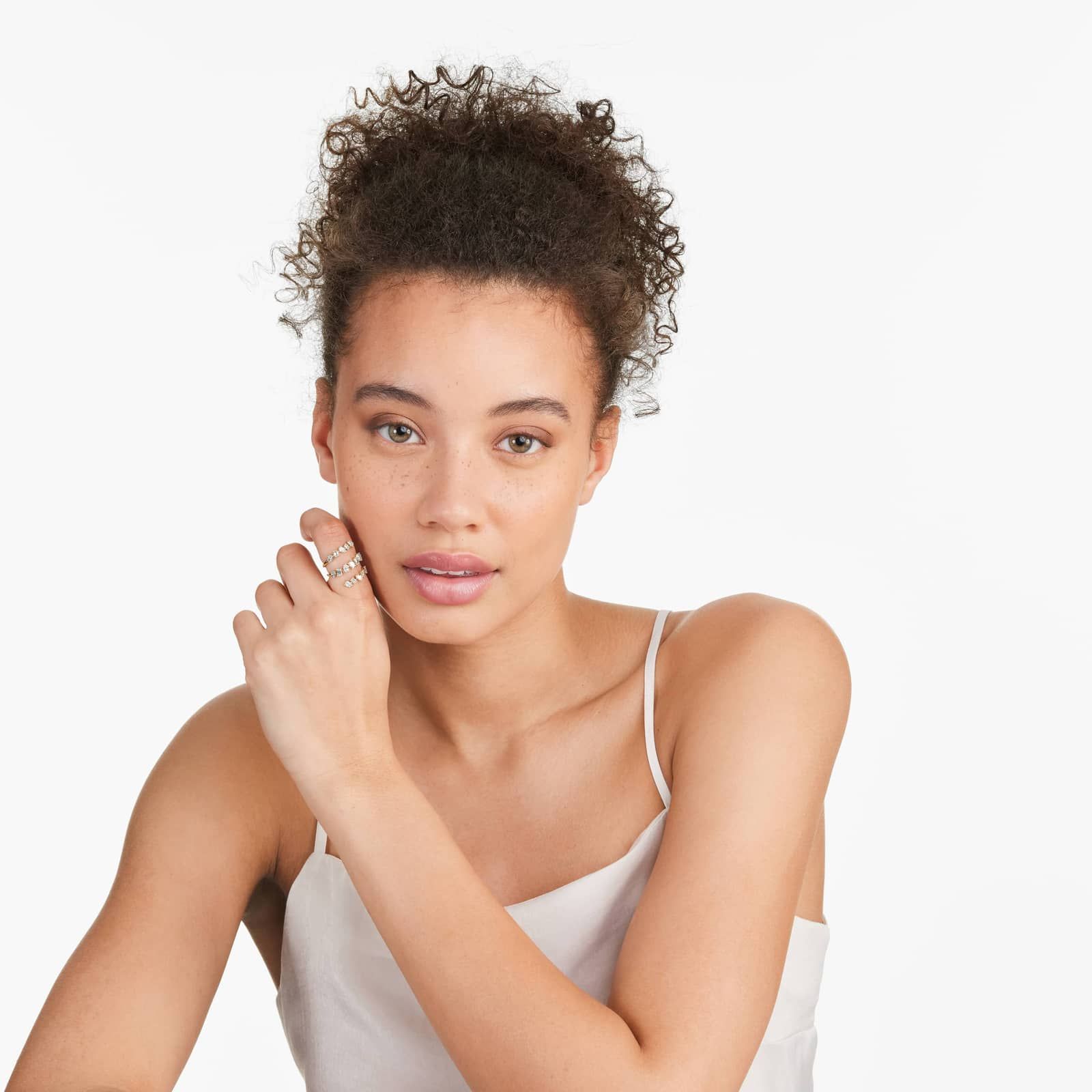Mixed Diamond Spiral Ring In 14K Yellow Gold