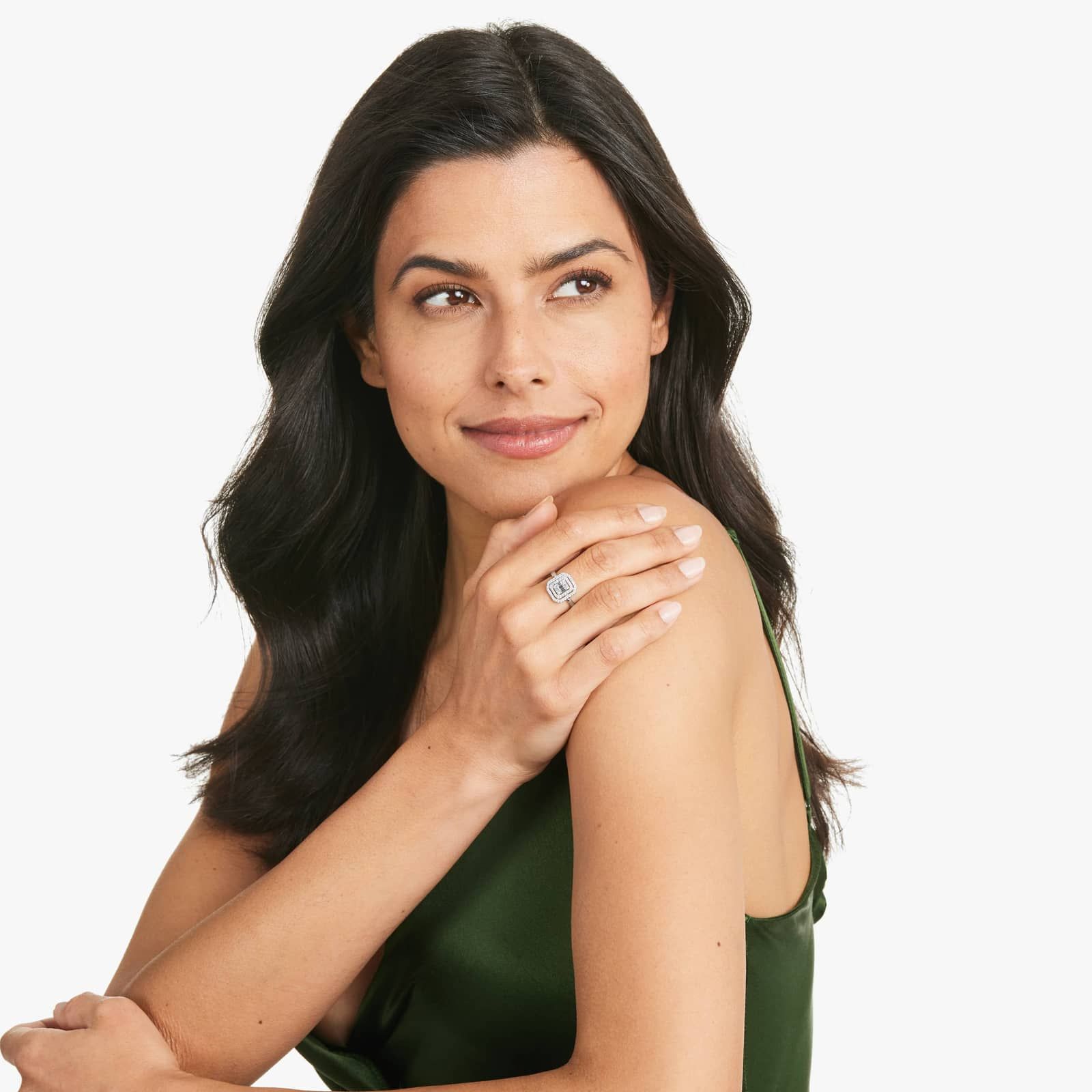 Grand Composite Cocktail Diamond Ring In 14K White Gold