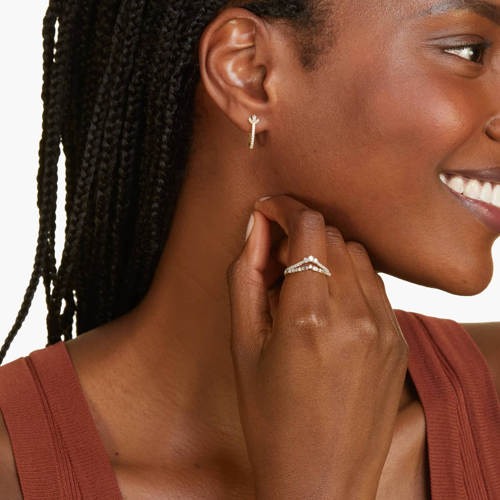 Dainty Diamonds Pavé Stack Ring In 14K Yellow Gold