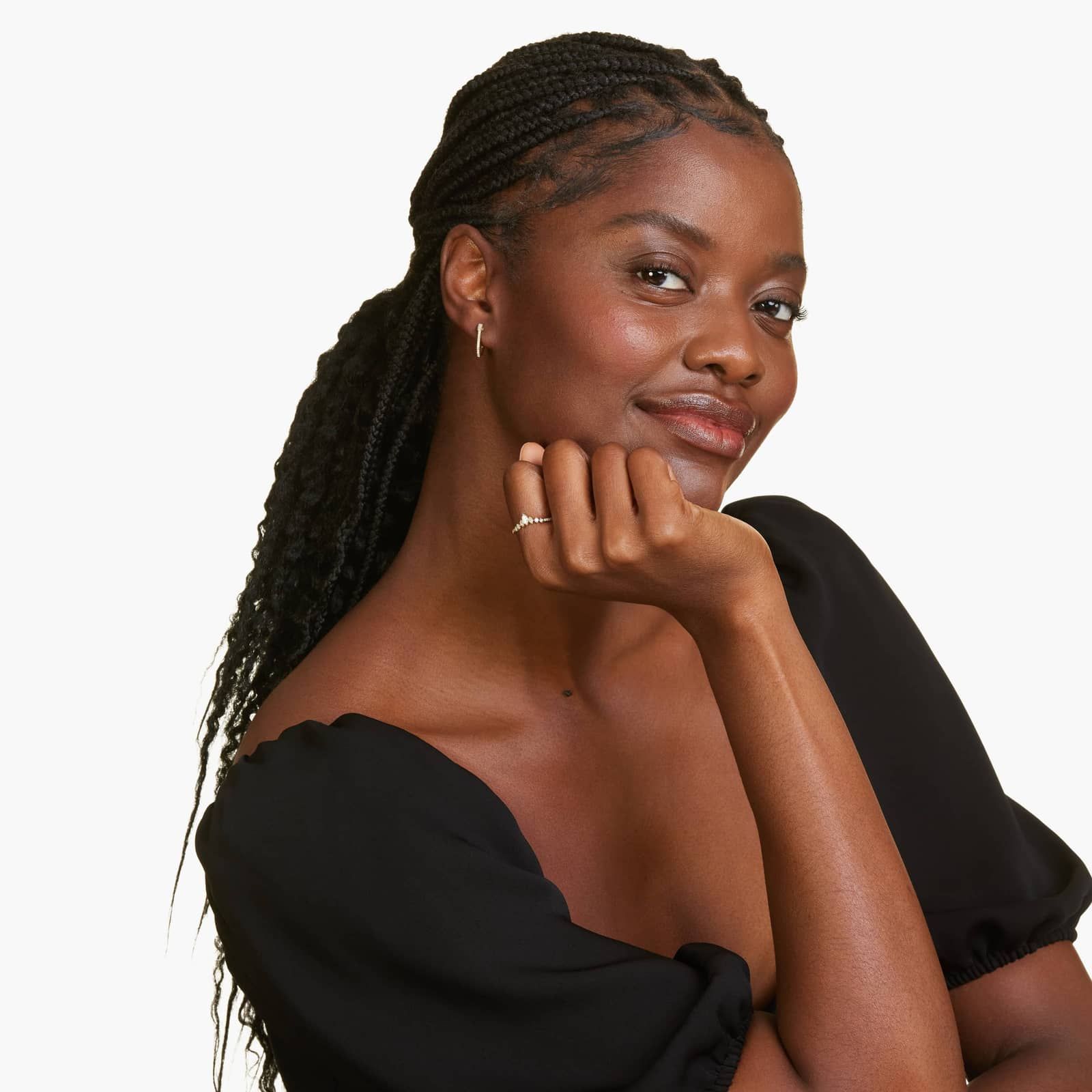 Dainty Diamonds Graduating Sidestone Pavé Stack Ring In 14K Yellow Gold