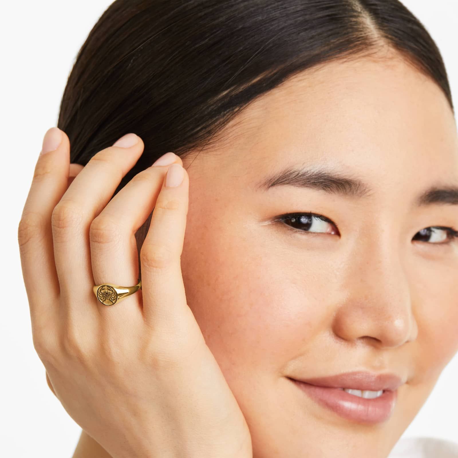 Cancer Zodiac Signet Ring In 14K Yellow Gold