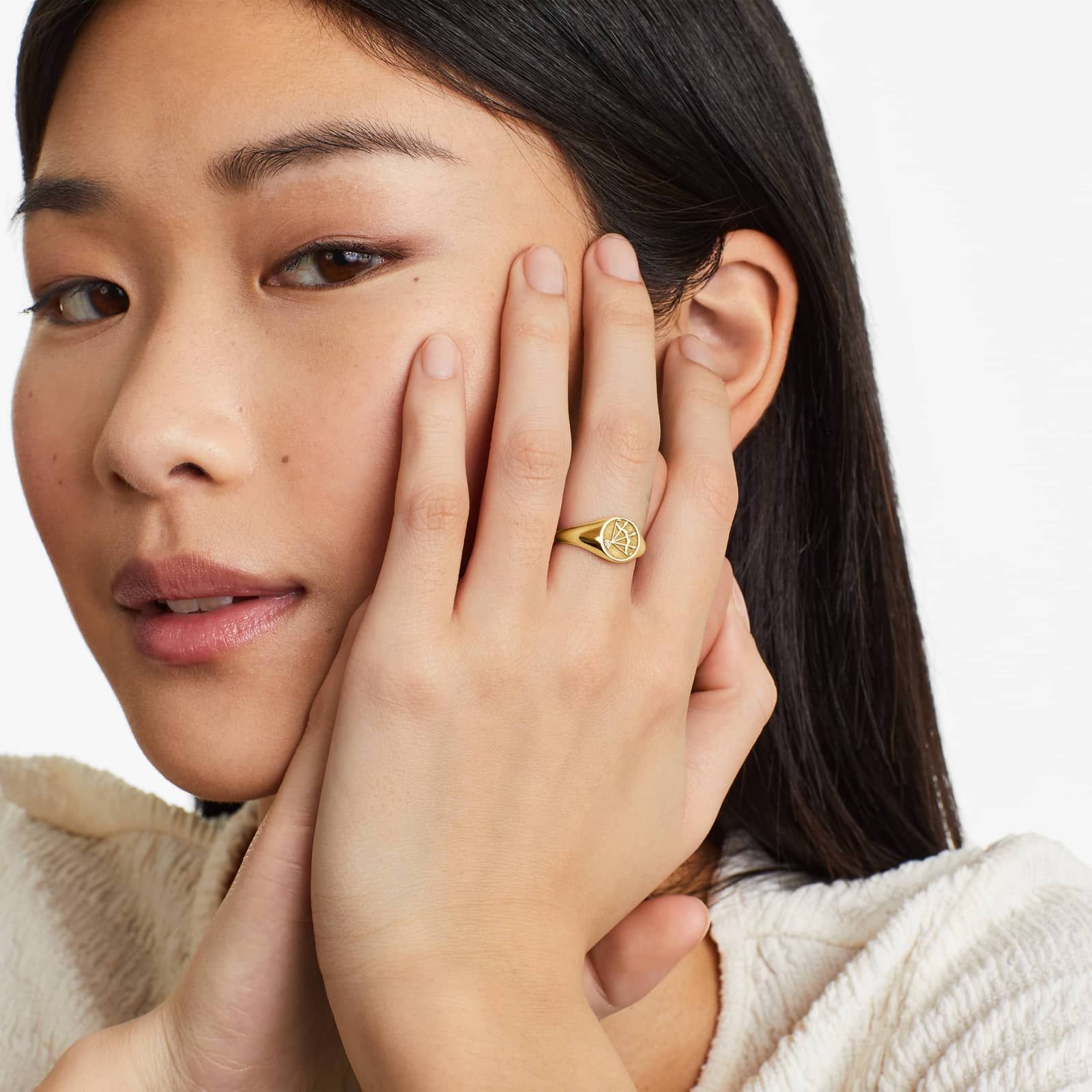 Sagittarius Zodiac Signet Ring In 14K Yellow Gold