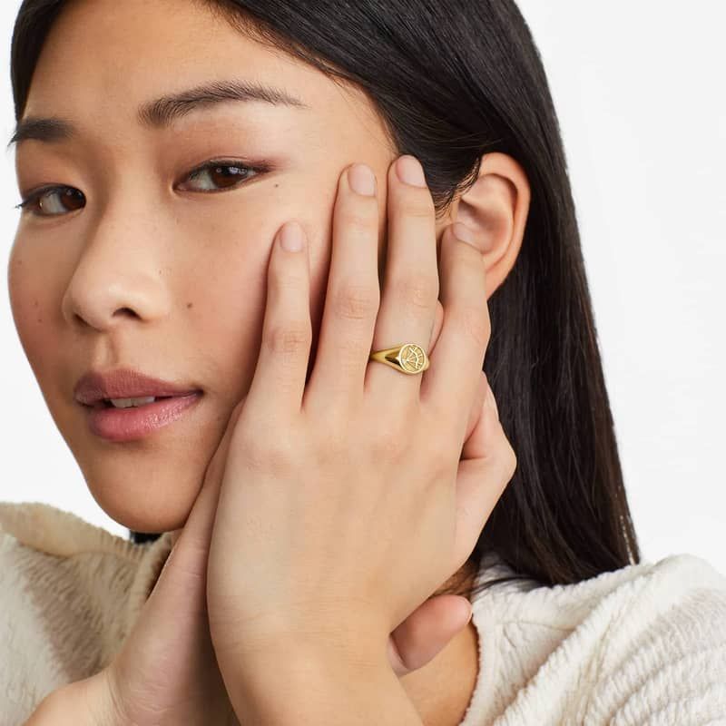 Sagittarius Zodiac Signet Ring In 14K Yellow Gold