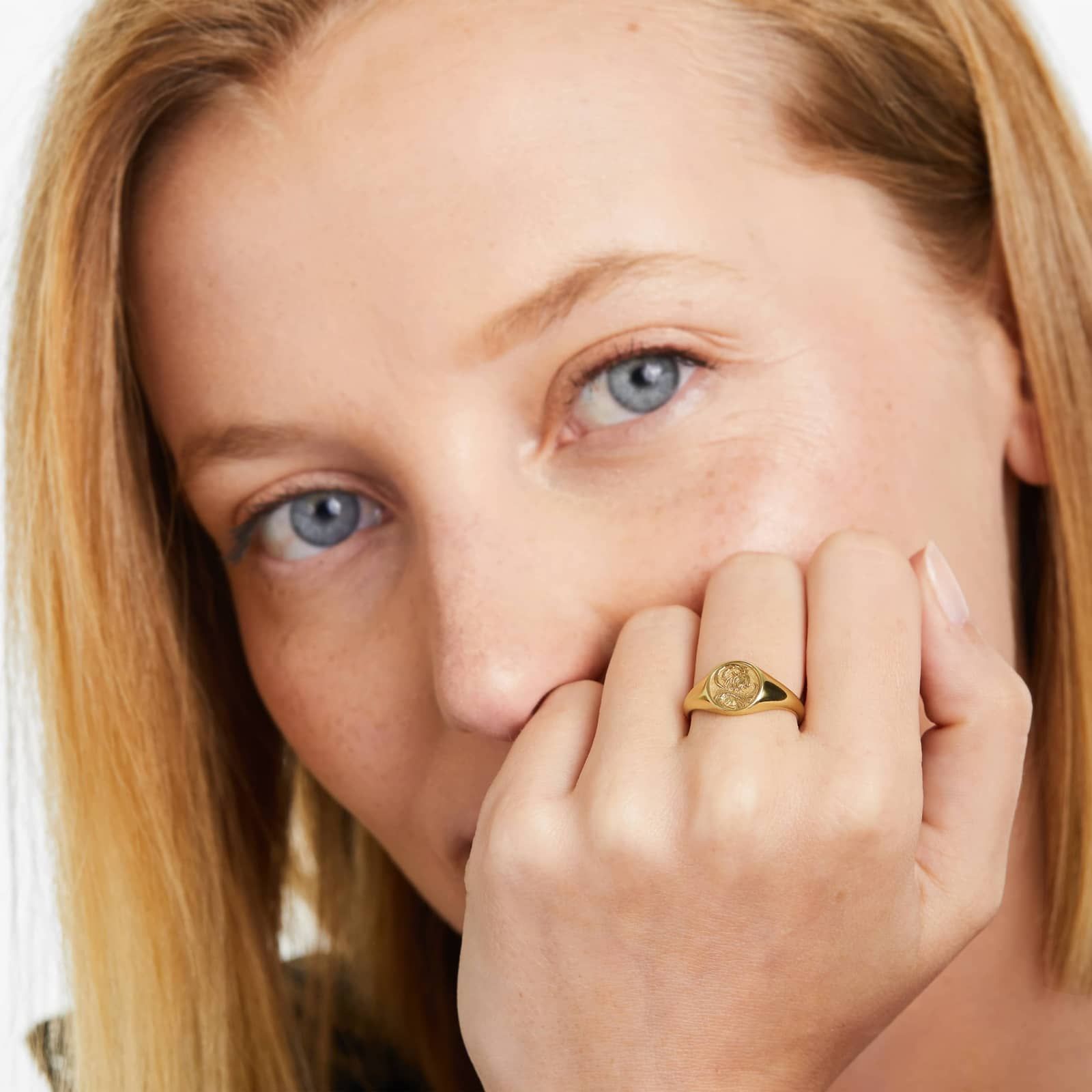 Capricorn Zodiac Signet Ring In 14K Yellow Gold