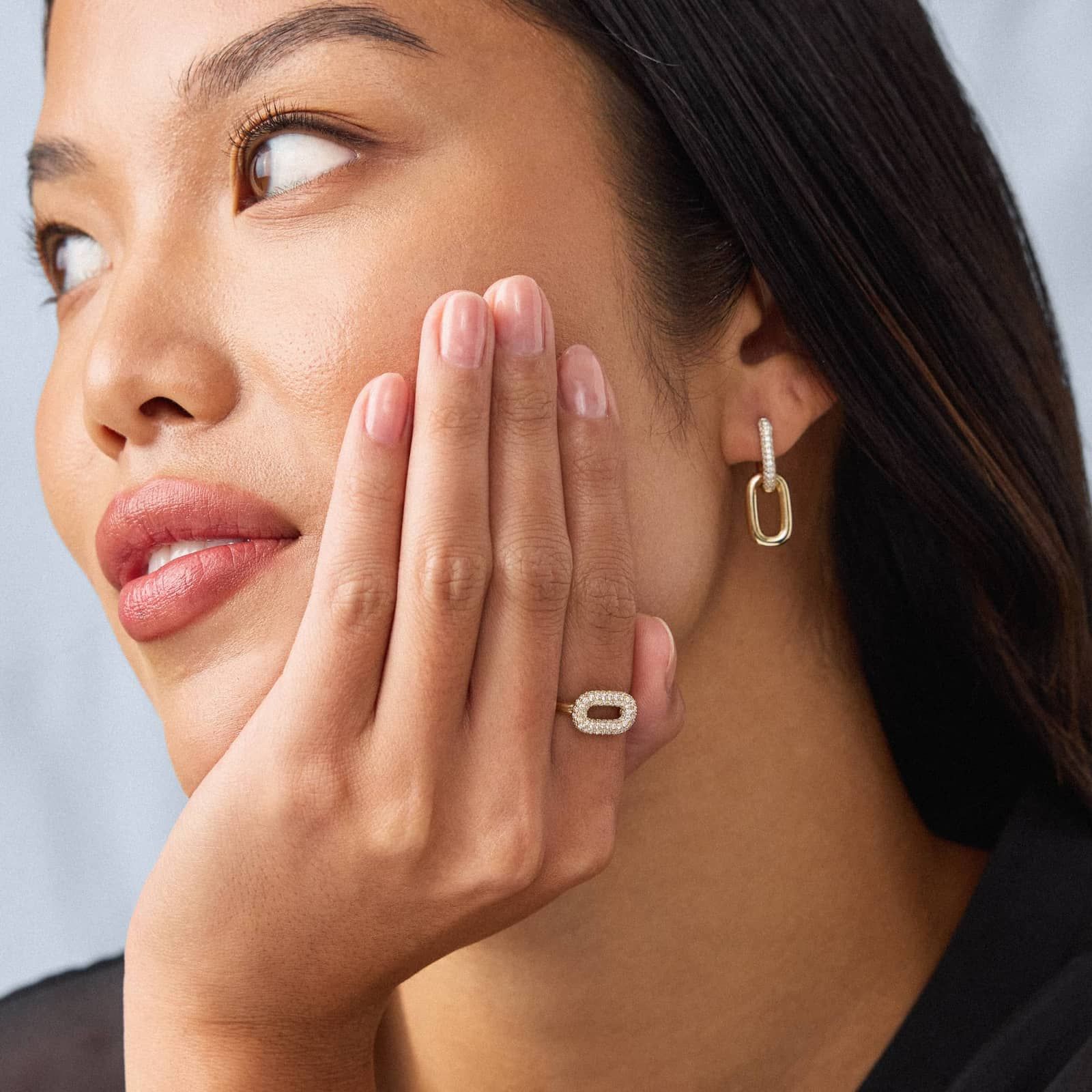 Ellipse Ring in 14K Yellow Gold with Diamonds