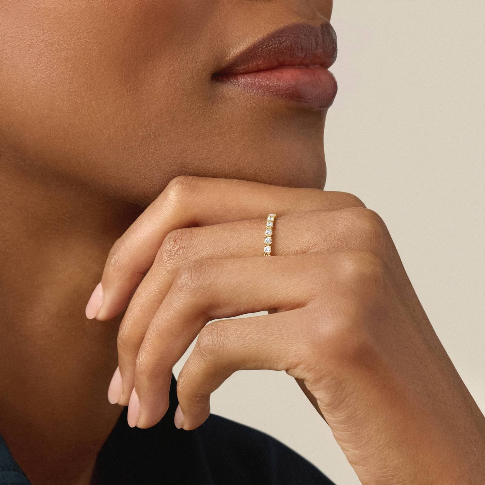 Half Bezel and Prong Ring in 14K Yellow Gold (1/2 ct. tw.)