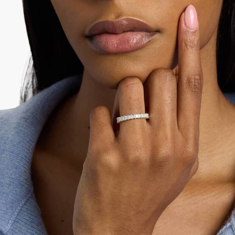 Princess Cut Lab-Grown Diamond Eternity Ring In 14K Yellow Gold (2 Ct. tw. - F-G / VS2-SI1)