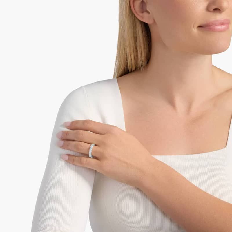 Radiant Cut Lab-Grown Diamond Eternity Ring In 14K White Gold (3 Ct. tw. - F-G / VS2-SI1)