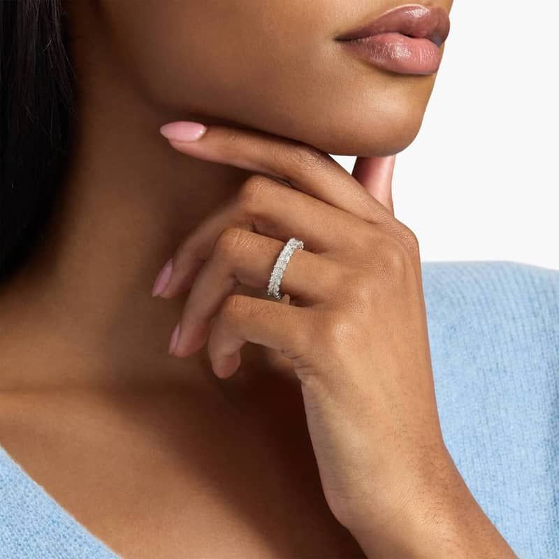 Radiant Cut Diamond Eternity Ring In 14K White Gold (4 Ct. tw. - H-I / SI1-SI2)