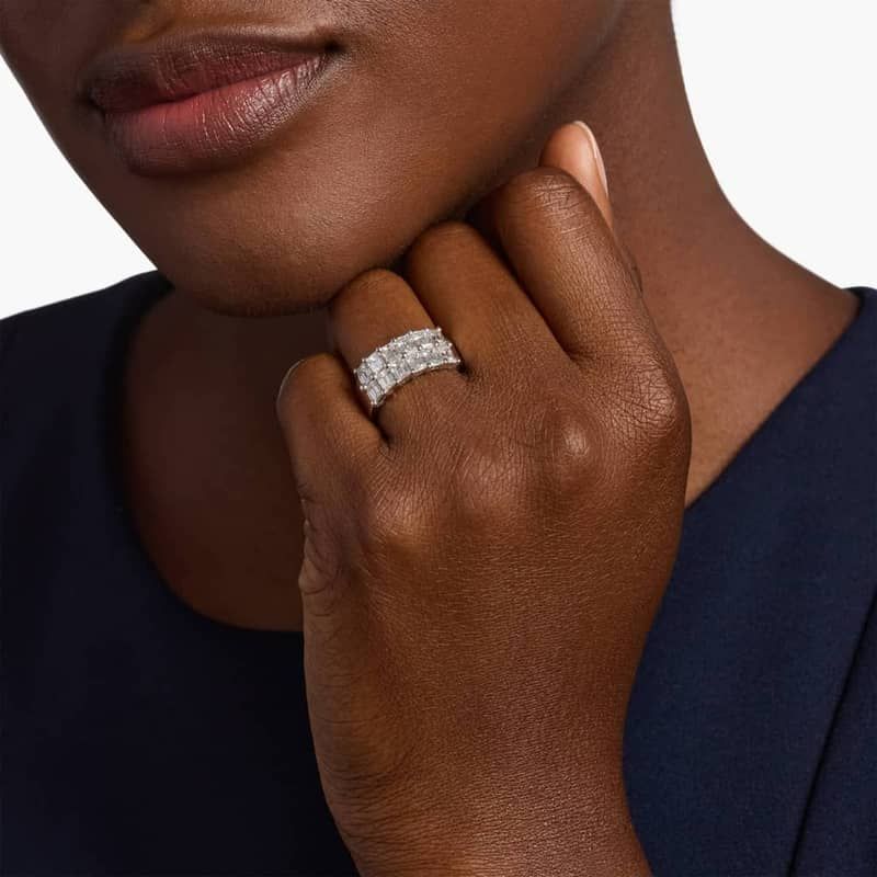 Two Row Emerald-Cut Diamond Ring in Platinum (2 1/2 ct. tw.)